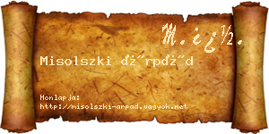 Misolszki Árpád névjegykártya