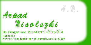 arpad misolszki business card